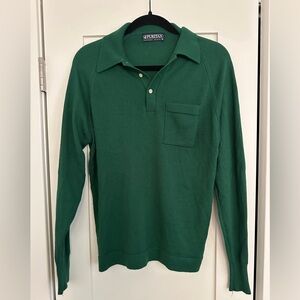 Puritan Forest Green Long Sleeve Polo